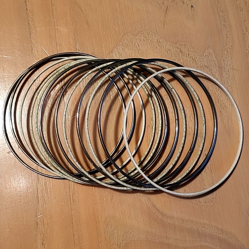 Silver And White Stackable Bracelets